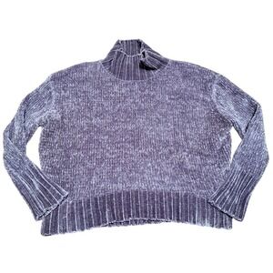 Chelsea & Theodore Sweater Womens M Medium Lavender Purple Turtleneck Cropped